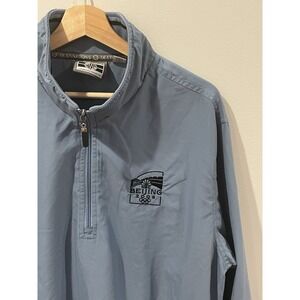 Beijing Olympics 2008 Sweatshirt‎ 1/4 Zip Pullover Embroidered Men's Size Small